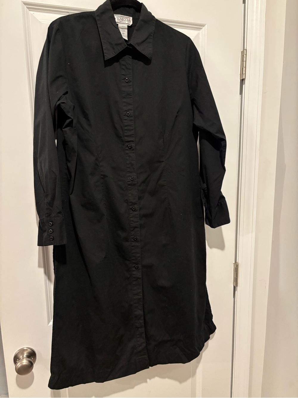Venezia long black shirt dress